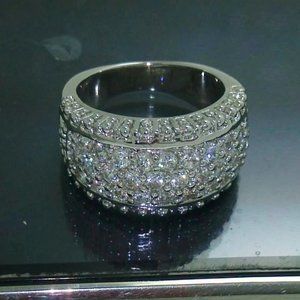 ❤925 Silver Plated Luxury Fashionable CZ Wedding Ring, MARR9464